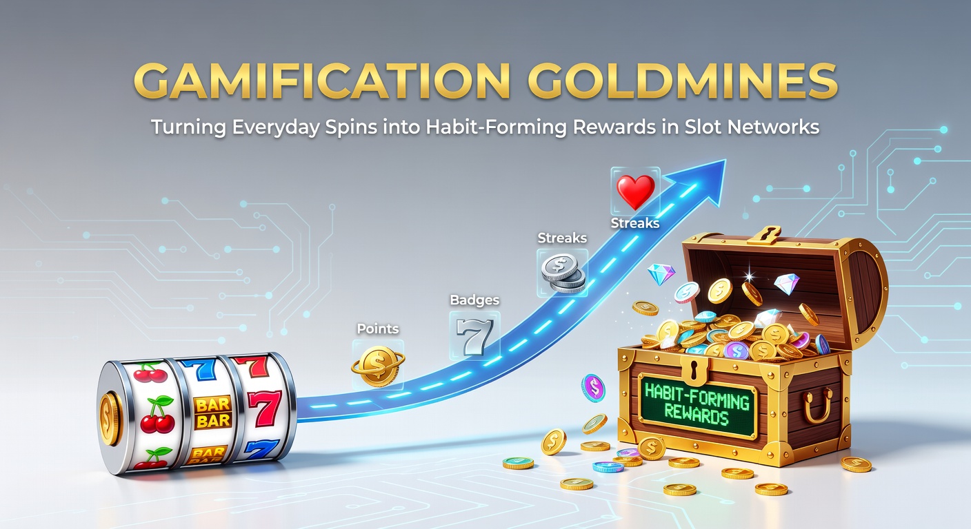 Vibrant slot machine interface displaying progress bars, badges, and daily reward pop-ups in a gamified online casino network