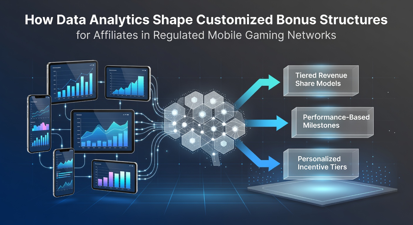 Data visualization dashboard showing affiliate performance metrics and bonus customization in mobile gaming networks