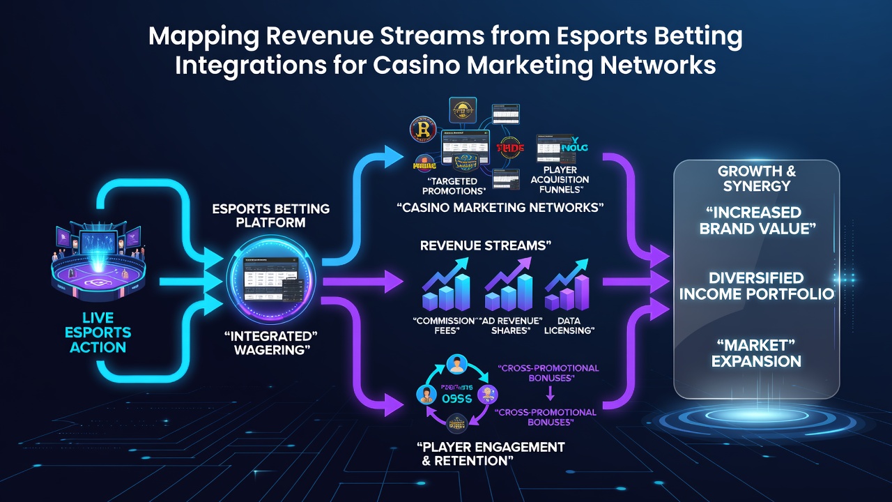 Analytics interface displaying esports betting data flows into casino marketing networks