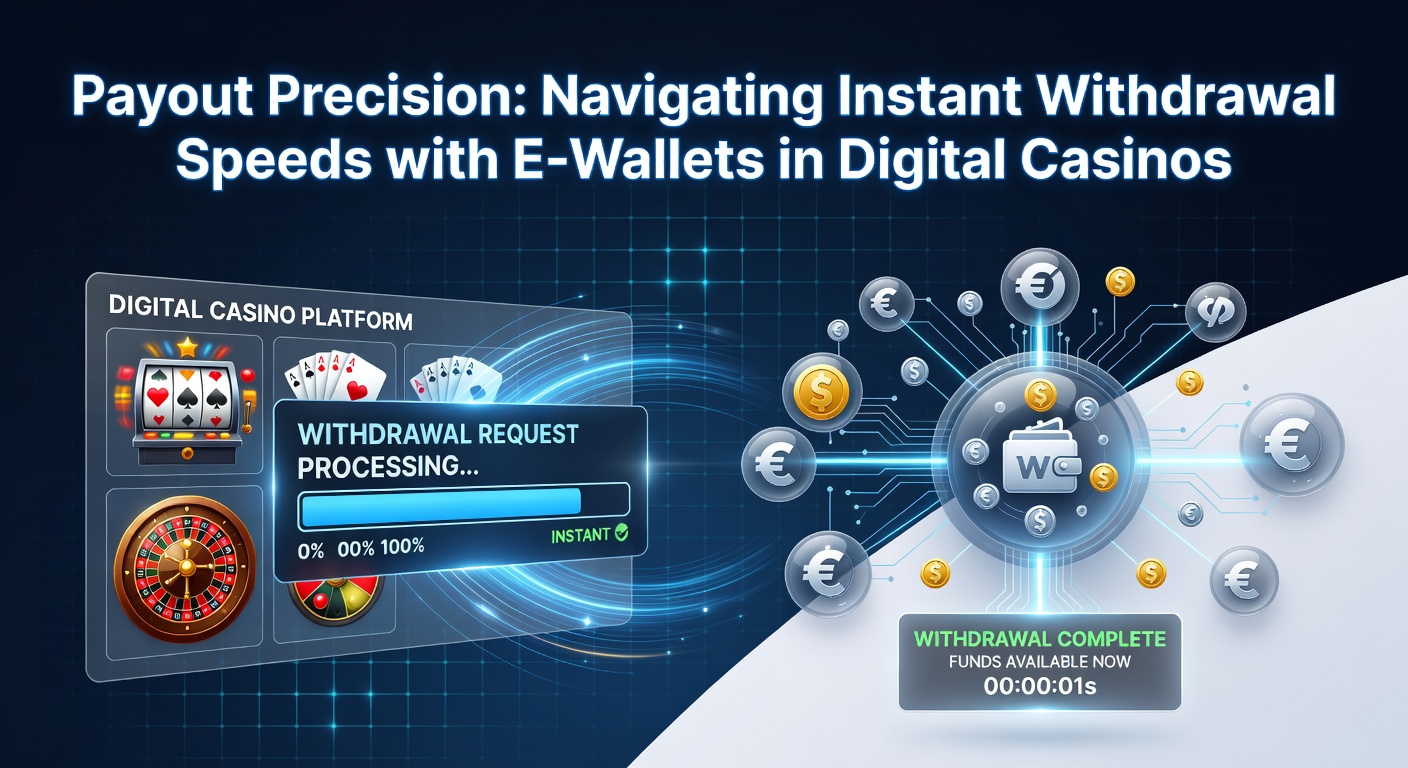 Digital graphic showing lightning-fast e-wallet transactions flowing from online casino interfaces to user wallets, emphasizing speed and security