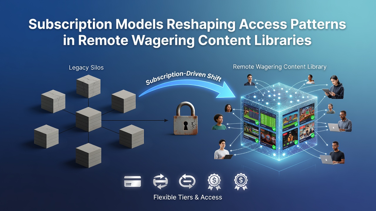 Illustration of subscription tiers transforming access to remote wagering content libraries and game catalogs